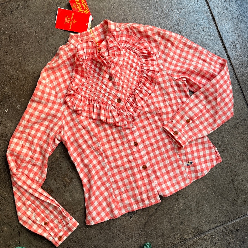 Vivienne Westwood NWT 2014 Red Label HEART light checkered jacket - Picture 2 of 15